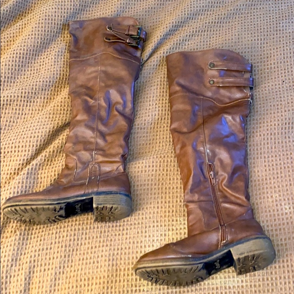 Brown over knee boots